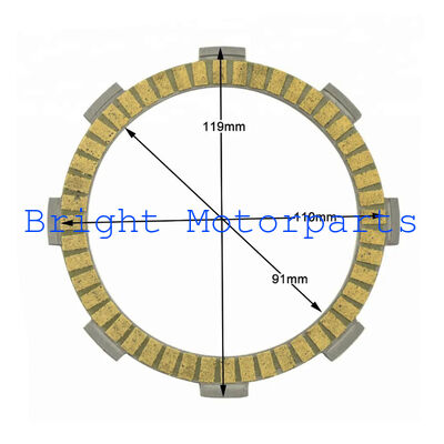 Paper-based Non-asbestos Motorcycle Clutch Friction Plate 119mm*91mm for Honda CB125 CG125
